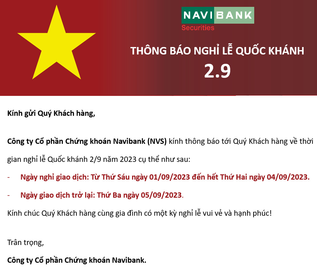 Thông báo lịch Nghỉ Lễ Quốc Khánh 2/9/2019